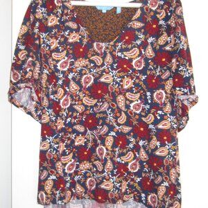 Draper James Peasant Blouse Sz XL~Paisley Print Top Sz XL